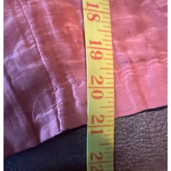 Citron Santa Monica Orange Crinkle Jacket M 65% Linen 35% Silk Open Front - Picture 7 of 8